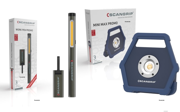 Scangrip COB MINI MAX PROMO Akkustrahler und Work Pen 200R FLASH MICRO R Set